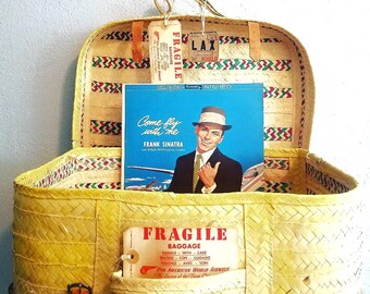 California Souvenir Travel Luggage With Original Pan American Airways Ticket