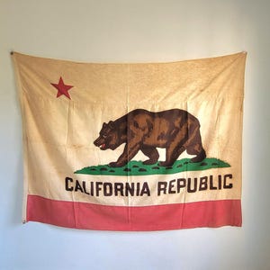 Vintage California Flag By Bear Co. 1950s Era 5&#39; x 6&#39;
