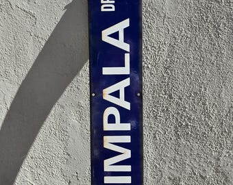 Vintage IMPALA DR Porcelain Street Sign — California Lowrider & Automotive Culture