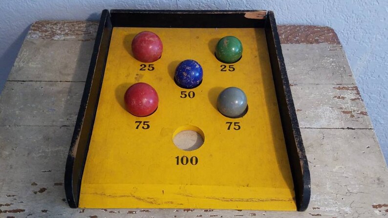 Vintage Carnival Style Skeet Ball Floor Game