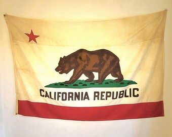 100% Cotton, Natural Canvas, California Republic State Bear Flag