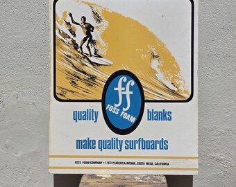 Original 1960s Foss Foam Surf Sign – California Surf Culture Icon