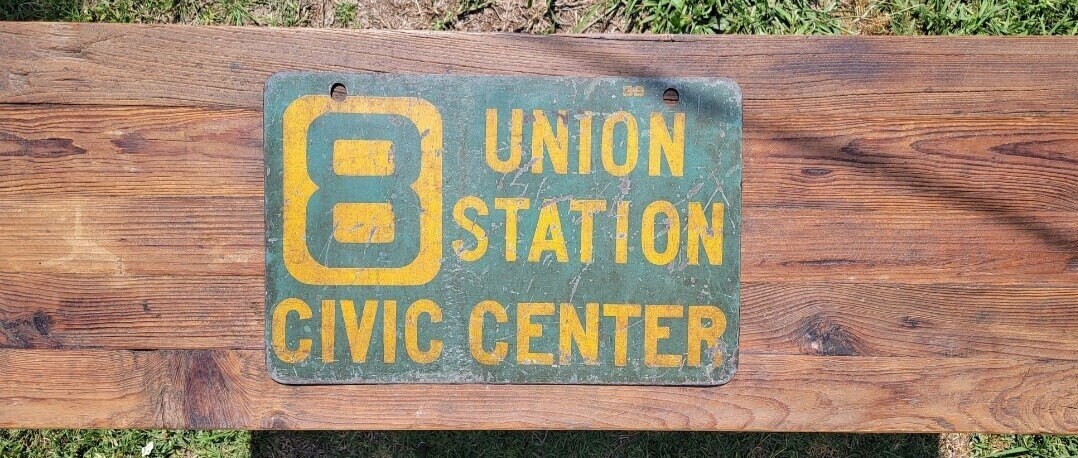 Los Angeles Railway Yellow Car Trolley Sign Union Station Route