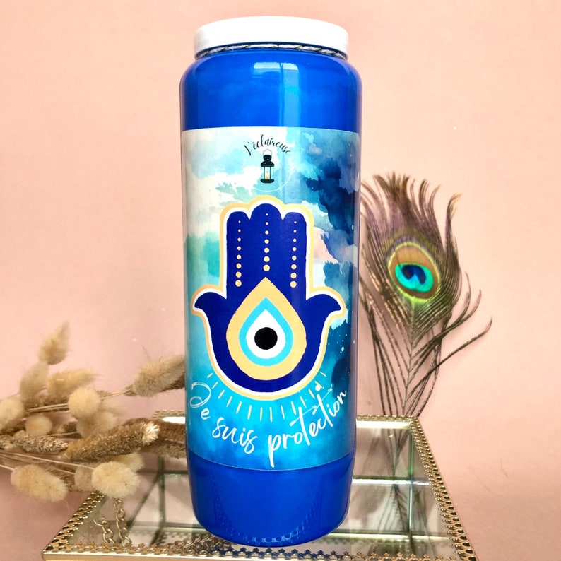 Novena Intention Candle Bleu "Protection"