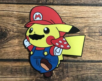 Mario Pikachu Indoor/ Outdoor Vinyl Sticker