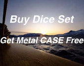 Buy 1 Set of dice , Get 1 Metal CASE FREE Size 107x72x30mm
