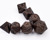 dungeons and dragons Dice-Copper Dice Set-dnd Dice-polyhedral dice set-Metal Dice-d d dice-rpg dice-Rustic Copper Finish-Dice DnD