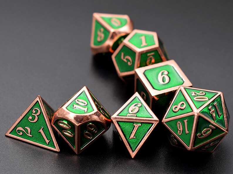 Set of Dicesolid Metal Diced&d Dice Setpolyhedral Dice Set Etsy