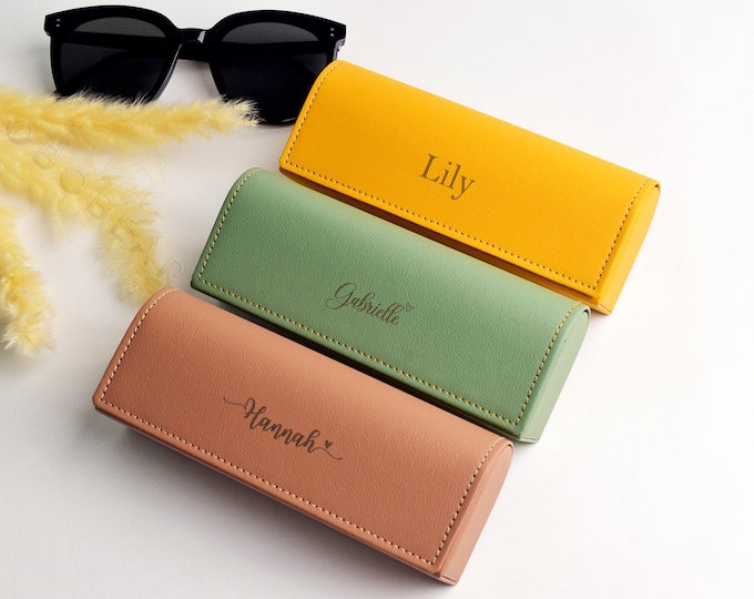 Personalized Sunglasses Box-Custom Eyeglasses Case-Leather Glasses Case-Eyeglasses Case-Bridesmaid Gifts-Eyewear Protector-Magnetic Closure