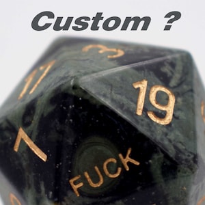 Customize D20-DnD D and D Dice Set-Add Initials or Symbol-Custom D20 Dice-Personalized D20 dungeons and dragons-Stone D20-Gemstone D20 image 2