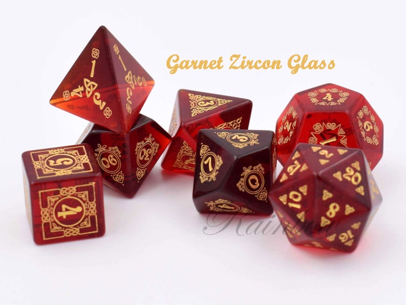 Gemstone Dnd Dice Setdungeons and Dragonsnatural Gemstone Etsy