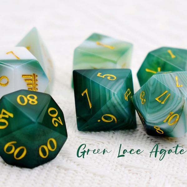 Custom Dice-Custom DnD D and D Dice Set-Custom D20-Add Initials or Symbol-Personalized D20 dungeons and dragons-Stone D20-Gemstone RPG d20