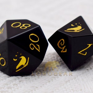 Lapis Lazuli Raven Gemstone Dice Set-Dungeons & Dragons-DnD D and D Dice Set-Polyhedral Dice Set image 8