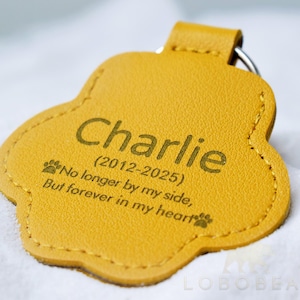 Personalized Pet Hair Keepsake Key Ring-Pet Fur Memorial Key chain-Leather Pet Fur Keychain-Dog Cat Hair Storage Keyring-Pet Sympathy Gift