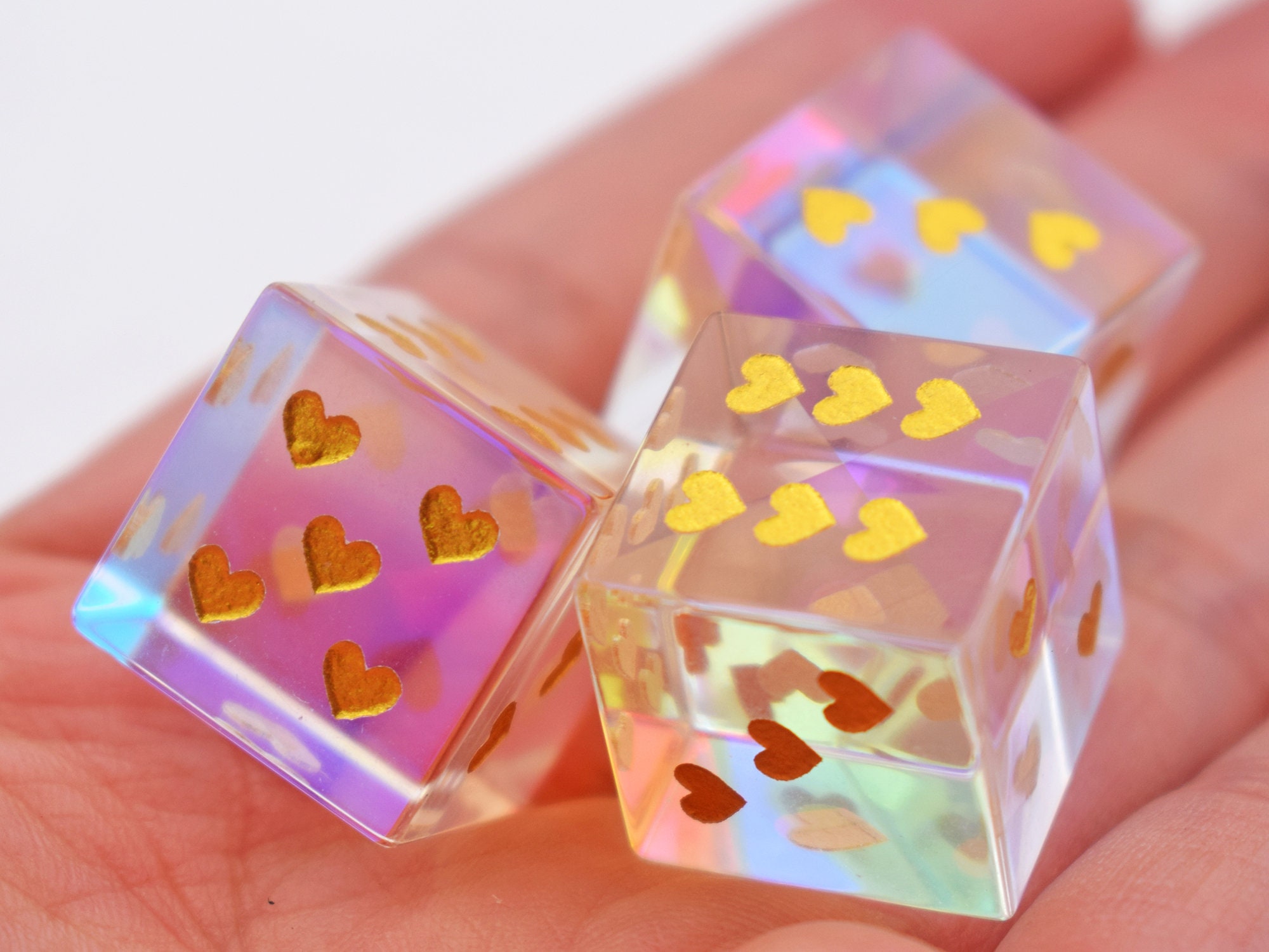 Fantastic Glass Dice D6-Heart D6 Dice-Pips D6-Six Sided 16mm D6 Dice-DnD D and D Dice Set-Gemstone D6-DnD Gifts