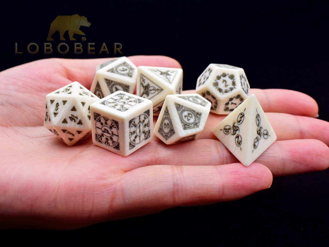 Viking Medieval Bone Dicednd D and D Dice Setdungeons & Dragons Dice