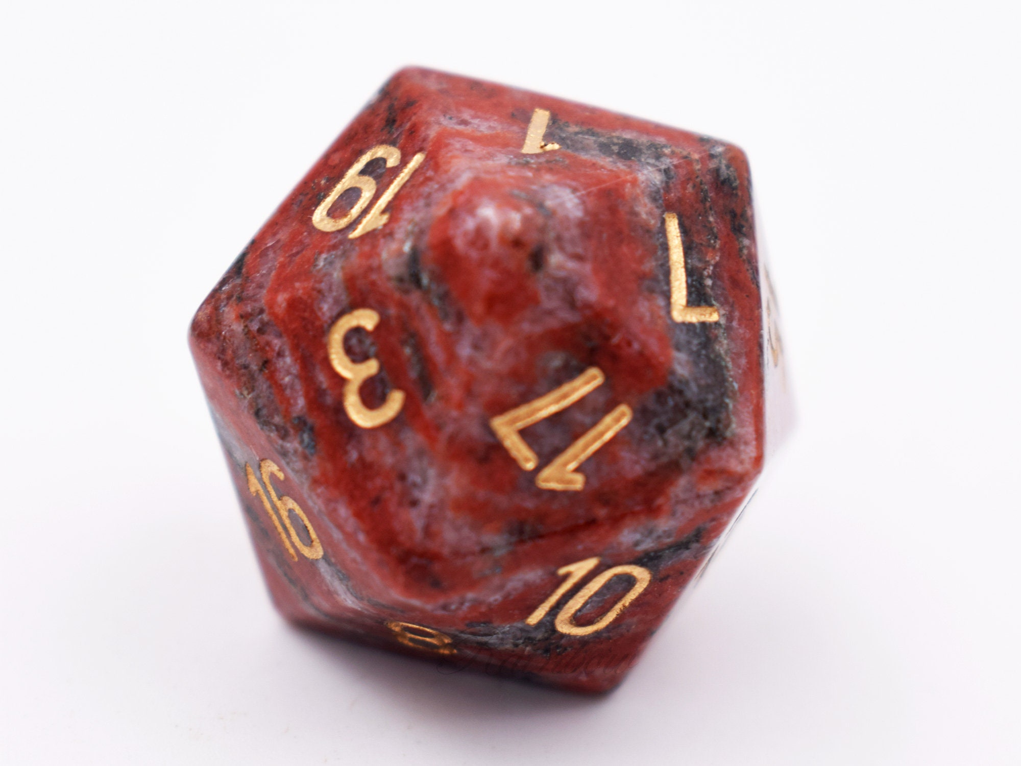 DiceGemstone DiceStone rpg DiceDnD DiceRed Granite Etsy