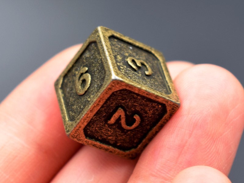 Antique Brass Dice Set for Dungeons and Dragonssolid Metal Etsy