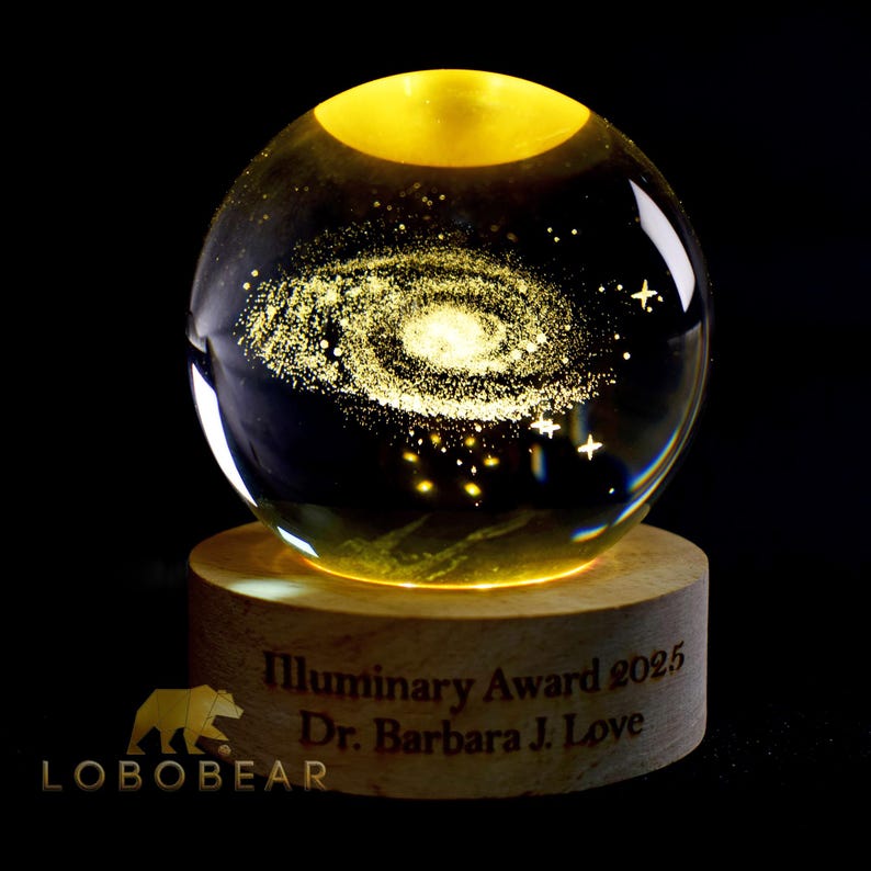 3D Galaxy Crystal Ball Night Light-6CM Solar System Lamp-Custom Crystal Photo Night Lamp-3D Glass Ball Light-Bedroom Decor Crystal Lamp image 1