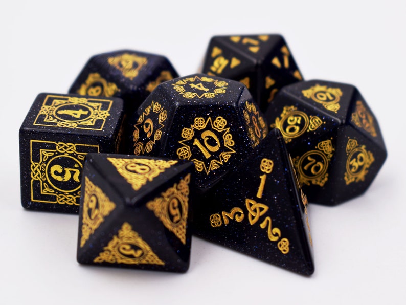 Blue Sandstone DnD dice setDungeons and Dragons Etsy