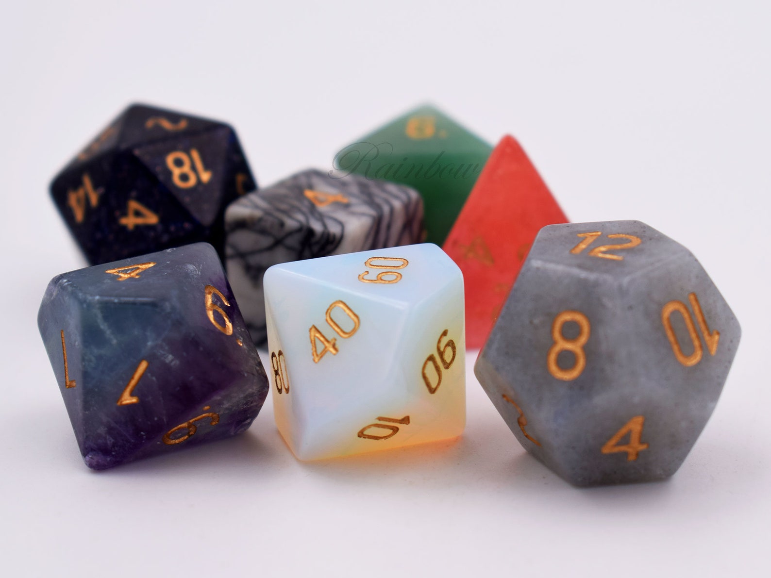 Individual Gemstone Diceall Materiald4 D6 D8 D10 D D12 Etsy