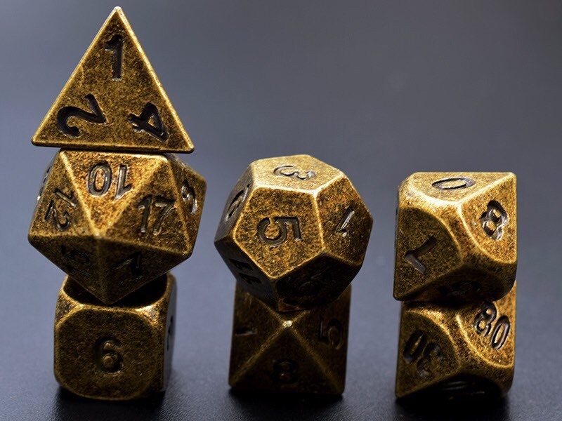 Antique Brass DiceSet of DiceSolid Metal Dice Set for Etsy