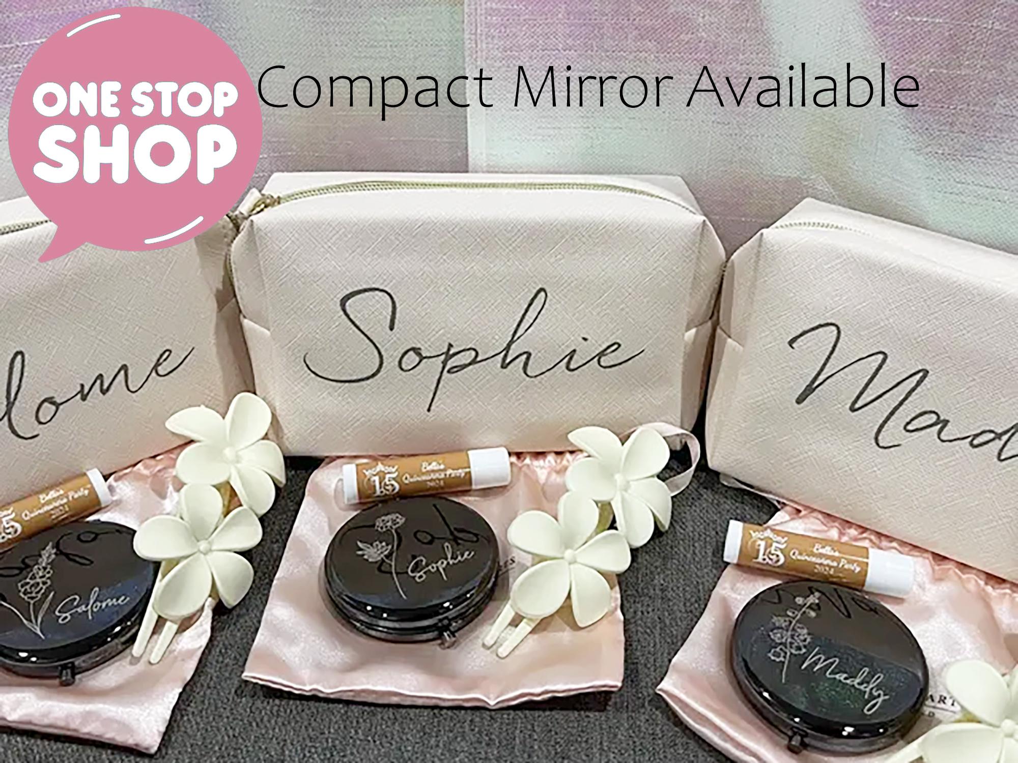 Custom Name Cosmetic Bag-Personalized Monogram Makeup Bag-Leather Toiletry Bag-Birth Month Bridesmaid Bag-Bridal Party Gifts-Bridesmaid Gift