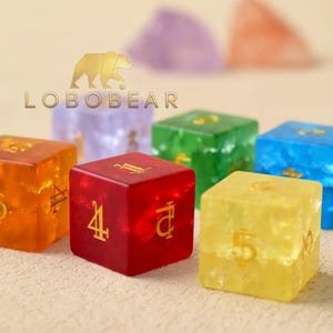 Cracking Glass D6 Dice-16mm d6s-Dungeons and Dragons D6-Engraved Dice for d6 rpgs / tabletop games/ DON'T Roll together