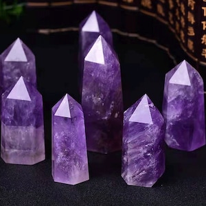 Amethyst Crystal Tower-Natural Amethyst Crystal Points Wand-Real Crystal Obelisk-Superb Healing Crystal-High Quality Crsytals Wholesale