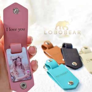 Leren fotosleutelhanger-aangepaste fotosleutelhanger-gepersonaliseerde herensleutelhanger met foto-afbeelding sleutelhanger-beste papa-sleutelhanger-herencadeaus leer