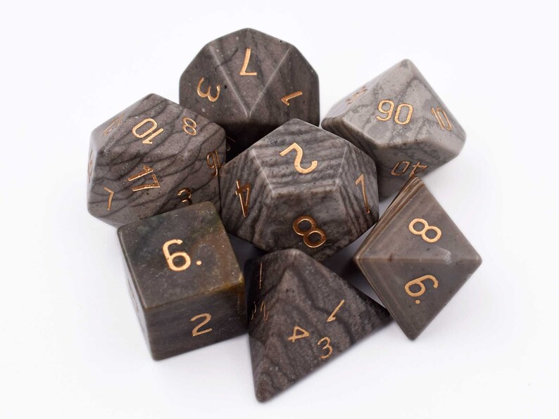 Ocean Jasper dnd diceGemstone Dice SetStone Dice for RPG DnD Etsy