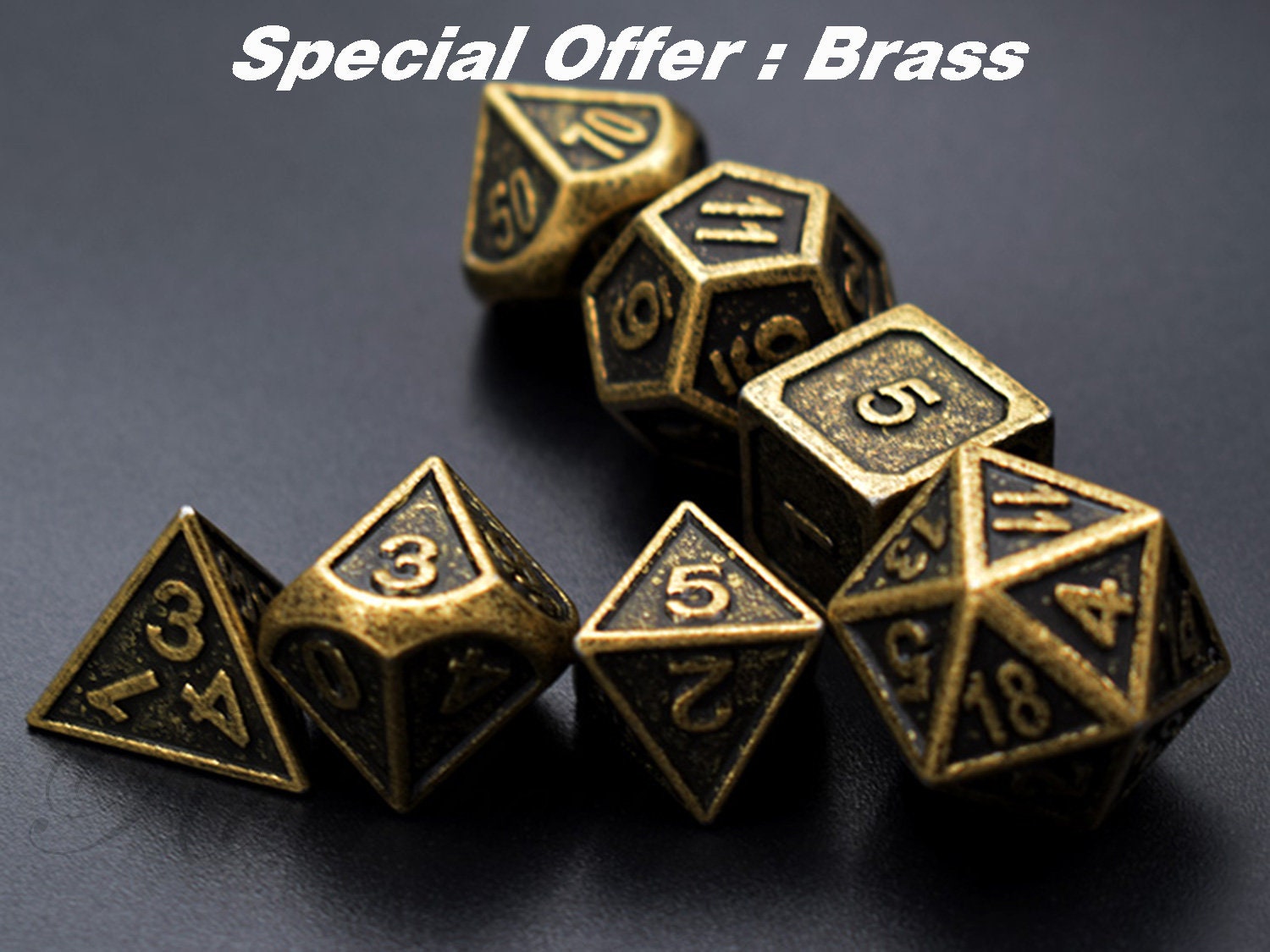 Antique Brass Dice Set for Dungeons and Dragonssolid Metal Etsy