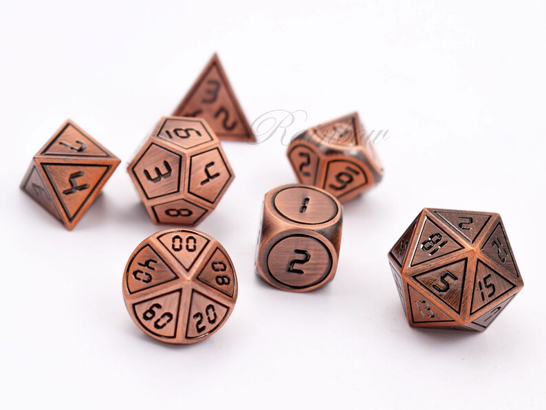 Dungeons and Dragons Dice Setdice Dndcopper Dice Etsy