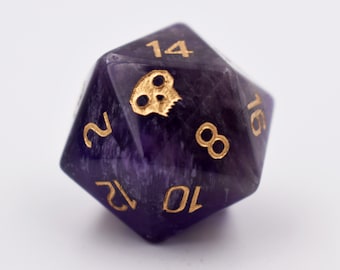 Benutzerdefinierte D20 Würfel-DnD D und D Würfel Set-Dungeons und Dragons-Initialen oder Symbol hinzufügen-Personalisierte Edelstein Würfel-Stein D20-Edelstein D20-DnD Geschenk