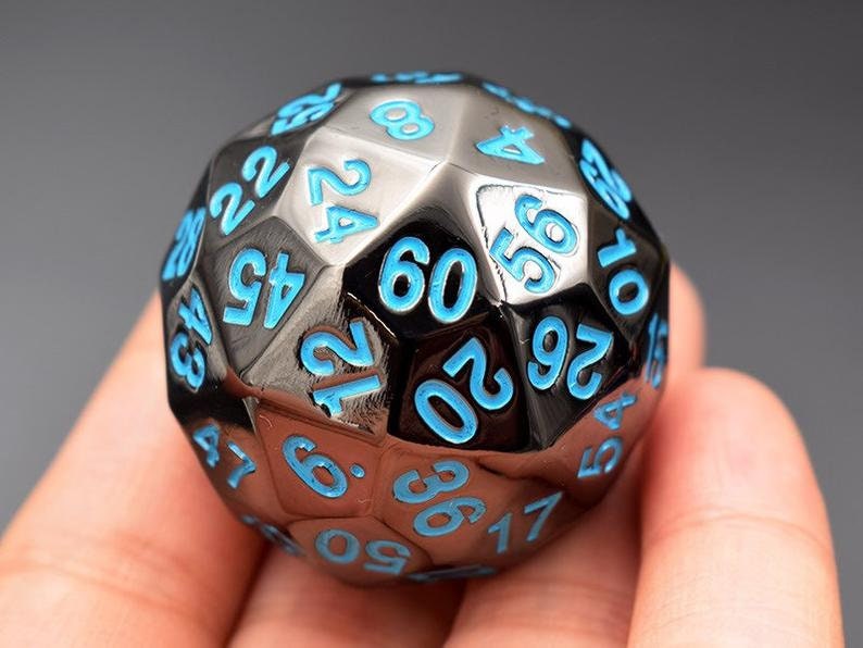 60 Sided Diced60 Metal Dice for Dungeons and Etsy