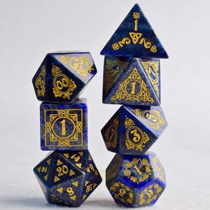 1 FULL set of Gemstone Dice Set-Dungeons & Dragons-DnD D and D Dice Set-Celtic Knot Themed Dice-Limited Edition dice-Limited Stock-FAST Ship image 12