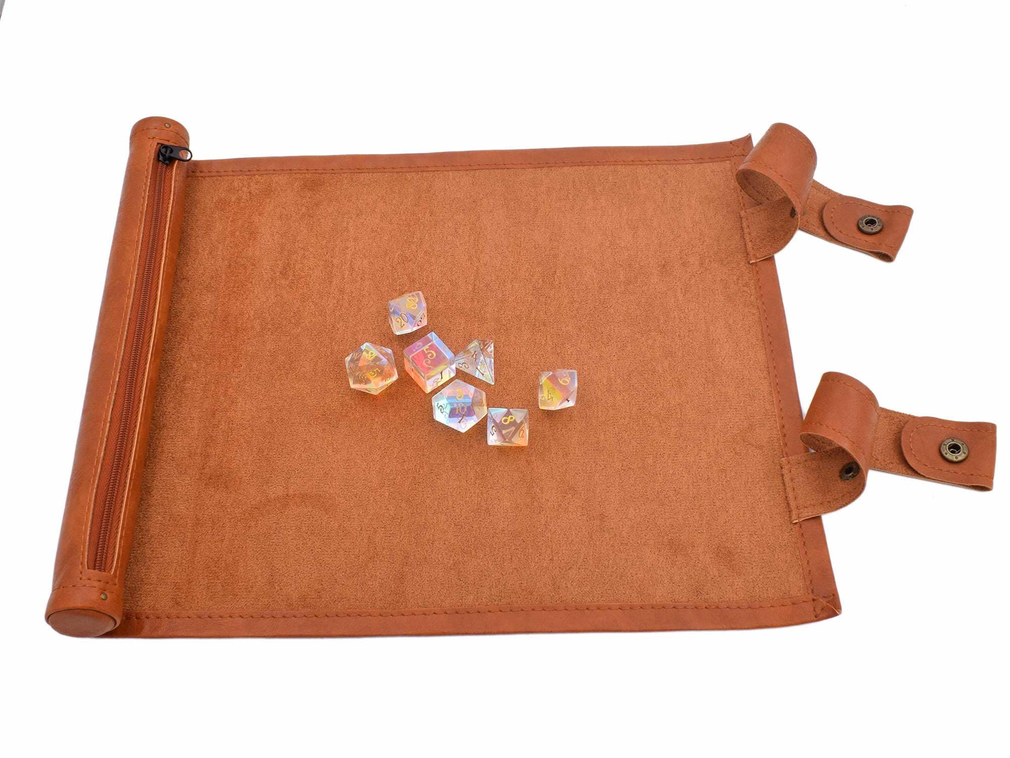 2-in-1 Würfelmatte Mit Aufbewahrung – PU-Leder Rolltablett Für D&D & RPG-Spiele