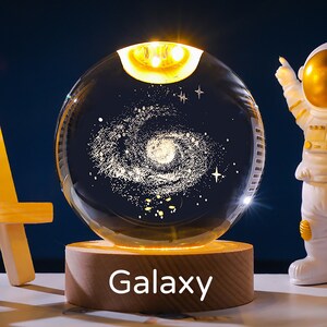 3D Galaxy Crystal Ball Night Light-6CM Solar System Lamp-Custom Crystal Photo Night Lamp-3D Glass Ball Light-Bedroom Decor Crystal Lamp Galaxy-3D