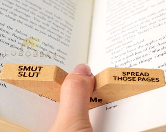 Book Whore-Smut Slut-Book Page Holder-Thumb Page Holder-Personalized Thumb Book Holder-Custom Book Thumb Page Holder-Gift for Book Lovers