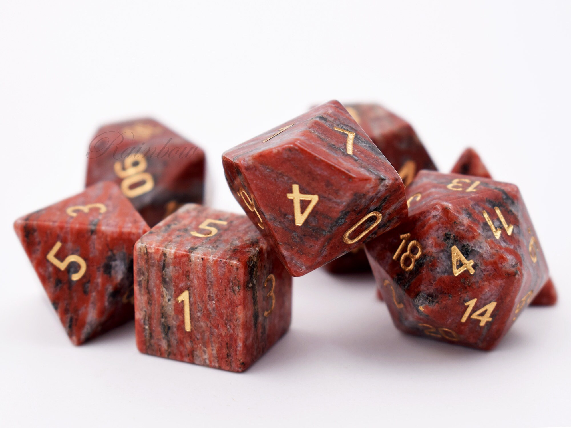 DiceGemstone DiceStone rpg DiceDnD DiceRed Granite Etsy