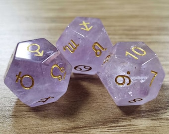 Amethyst Dice-Astro Dice-Divination Dice-Astrology dice-Astrodice-For Astrology Readings Dice Game-Divination-Norse Magic-Witchcraft-Viking