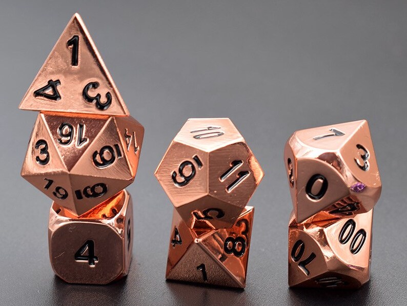 Dnd Dice Metalcopper Set of Diceheavy Duty Dice Setmetal Etsy