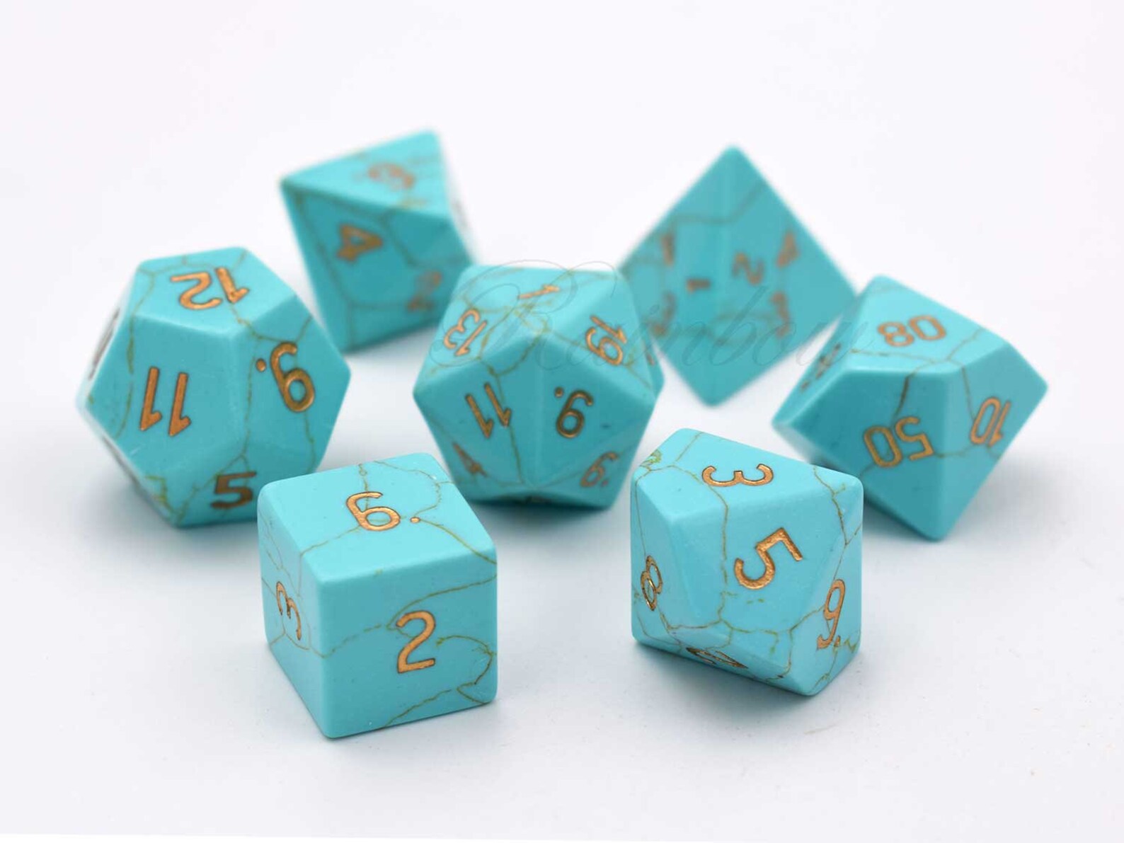DiceGemstone DiceStone DnD diceSynthetic Green turquoise Etsy