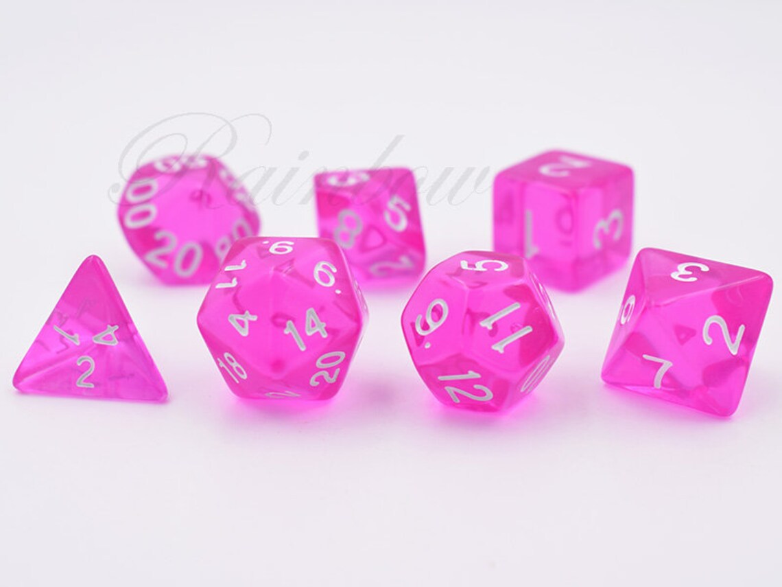 Hot Pink DnD DiceDice Set for Dungeons and Dragonsd&d Etsy