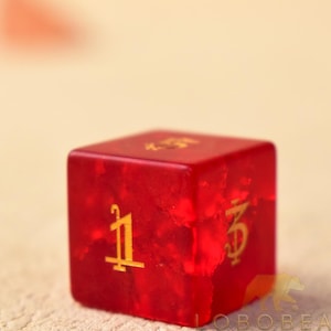 Red Lightning Glass D6s-D6 Dice-Yahtzee Dice-6 side dice-Engraved Gemstone D6 Dice Set-dungeons and dragons D6 Dice-DON'T Roll Dice Together