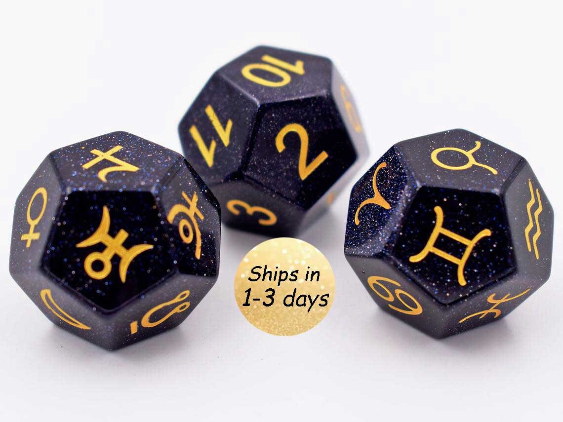 Blue Sandstone Astro Dice Divination Dice Astrology Etsy