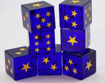 Gemstone D6 Dice Set-d6 dice-d6s-6 sided dice-Yahtzee Dice Set-Six sided dice set-Engraved Pips Dice for d6 rpgs-Inspired By Dragon Ball