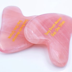 Personalized Rose Quartz Gua Sha-Natural Gemstone Gua Sha Massage Tool-Facial Massage Tool-Guasha Tool-Face Sculpting Tool-Pink Guasha Stone