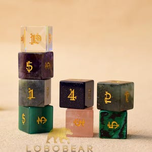 Gemstone D6 Dice-Amethyst D6-16mm d6s-Dungeons and Dragons D6-Engraved Dice for d6 rpgs / tabletop games/ DON'T Roll together