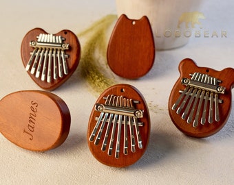 Kalimba de 8 teclas con nombre personalizado, piano de pulgar portátil, Kalimba de alta calidad para principiantes, regalo personalizado, música para llevar.